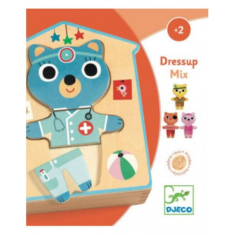 Djeco Wooden Puzzle Dress Up Mix – Two Kids and A Dog