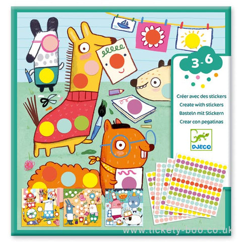 Djeco Create with Stickers - with Colored Dots
