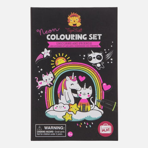 Tiger Tribe Neon Coloring Set - Unicorns and Friends