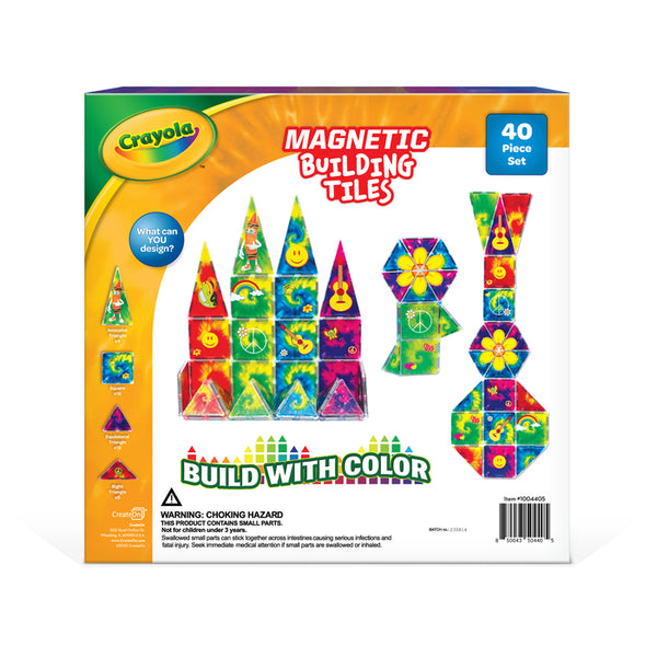 Create-on Crayola Tie-dye Magnetic Building Tiles