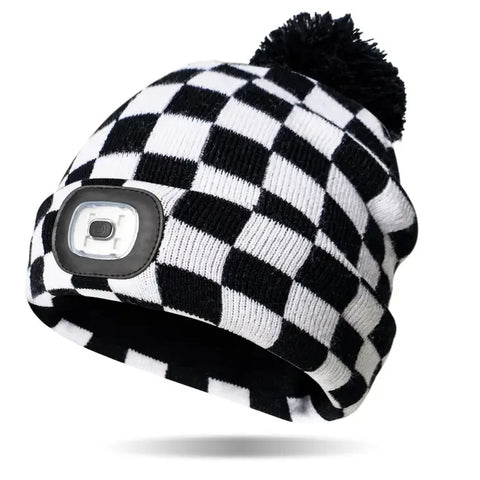 Night Owl Kids Rechargeable LED Beanie - Checkered