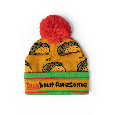 Two Left Feet Kids’s Pom Hat “Tacobout Awesome”