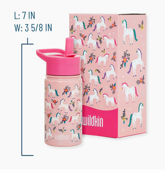 Wildkin stainless water bottle unicorn