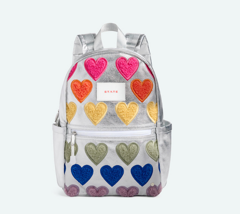 State Bags Kane double pocket fuzzy hearts
