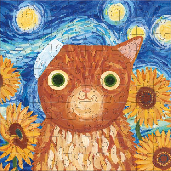 Mudpuppy Vincat Van Gogh Artsy Cats Puzzle 100 pc