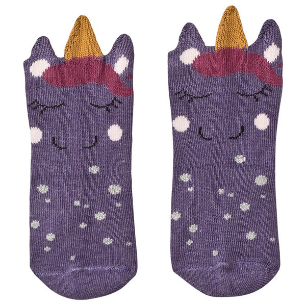 Melton Light Grape Unicorn Socks