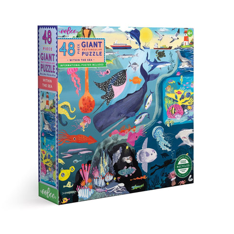 Eeboo Giant Rectangular Puzzle 48 Pieces - Within The Sea