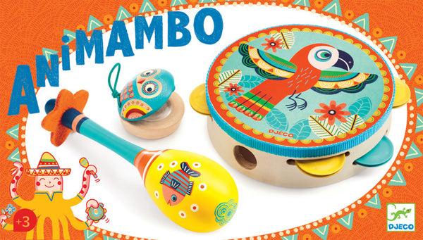 Djeco Animambo 3 pc Set Tambourine and Maracas