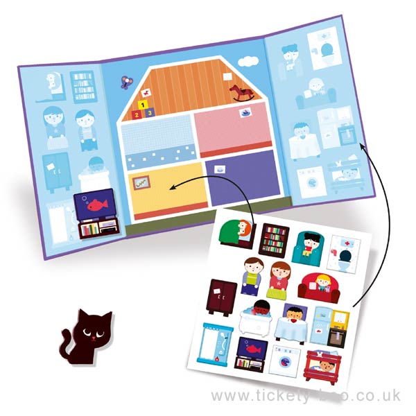 Djeco Background and Removable Stickers - House