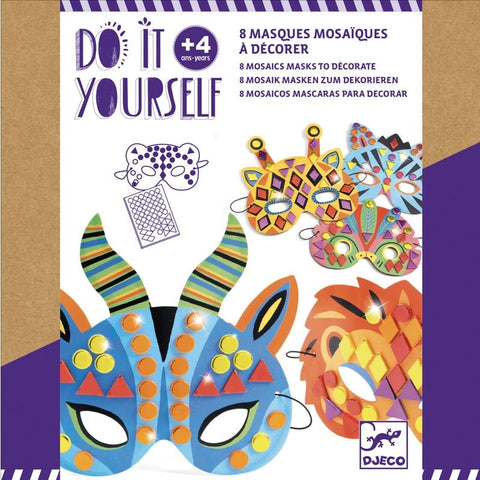 Djeco DIY 8 Mosaics Masks To Decorate - Jungle Animals