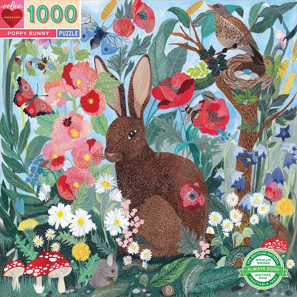 Eeboo Poppy Bunny 1000 Piece Puzzle