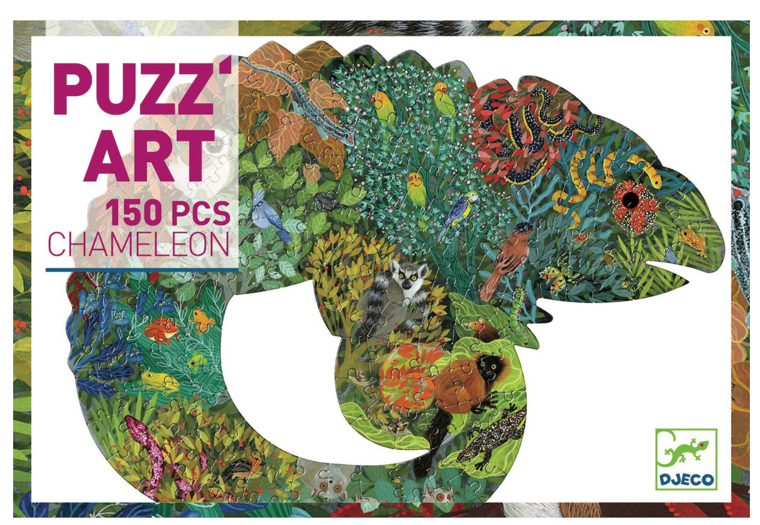 Djeco PUZZ ART chameleon 150 piece puzzle – Two Kids and A Dog