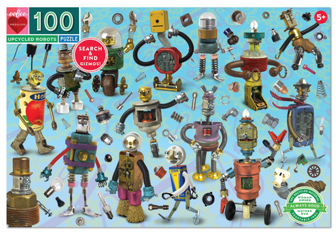 eeboo up cycled robots puzzle 100